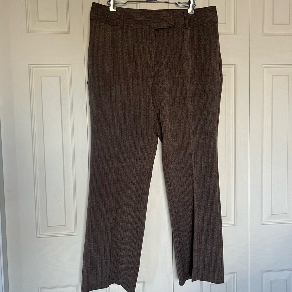 Briggs New York Brown Pinstripe Dress Trousers